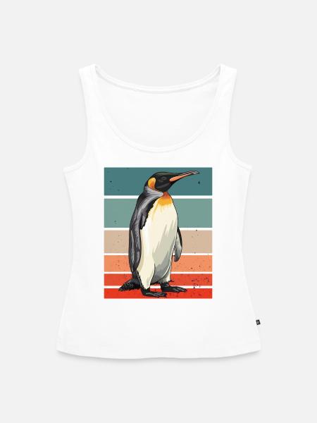 Penguin Retro - Frauen Premium Organic Tank Top - Weiß