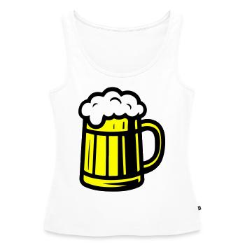 Chope à bière en verre à bière - Débardeur bio Premium Femme - blanc - Devant - AI Model Female 172 light (172cm)