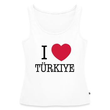 I LOVE TURKEY - I LOVE TÜRKIYE - Débardeur bio Premium Femme - blanc - Devant - AI Model Female 172 light (172cm)