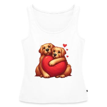 Labrador Retrievers s’étreignant - Débardeur bio Premium Femme - blanc - Devant - AI Model Female 172 light (172cm)