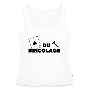 As du bricolage - Débardeur bio Premium Femme - blanc - Devant - AI Model Female 172 light (172cm)