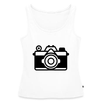 Appareil photo - Débardeur bio Premium Femme - blanc - Devant - AI Model Female 172 light (172cm)
