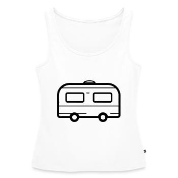 Kleiner Wohnwagen - Frauen Premium Organic Tank Top - Weiß - Vorne - AI Model Female 172 light (172cm)