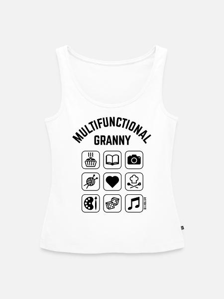 Multifunctional Granny (9 Icons) - Frauen Premium Organic Tank Top - Weiß