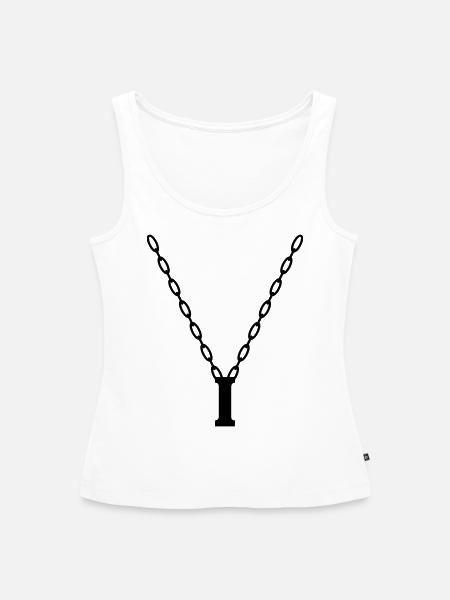Buchstabenkette Initial I - Frauen Premium Organic Tank Top - Weiß