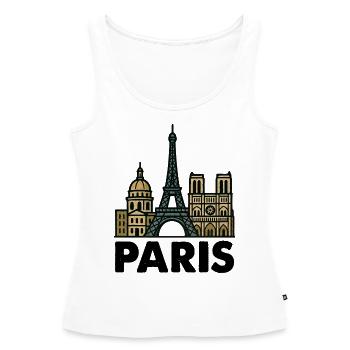 Horizon de Paris - Débardeur bio Premium Femme - blanc - Devant - AI Model Female 172 light (172cm)