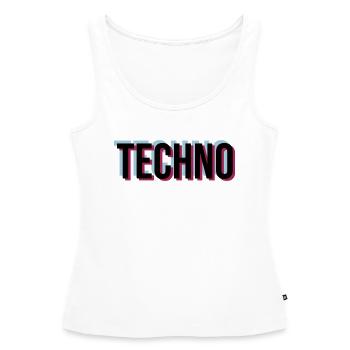 Trippy techno - Débardeur bio Premium Femme - blanc - Devant - AI Model Female 172 light (172cm)
