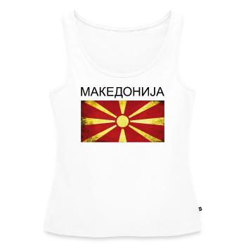 Macédoine Drapeau de la Macédoine Cadeau Makedonija - Débardeur bio Premium Femme - blanc - Devant - AI Model Female 172 light (172cm)