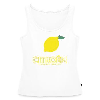 Citroën Lemon French Wordplay - Women’s Premium Organic Tank top - white - Front - AI Model Female 172 light (172cm)
