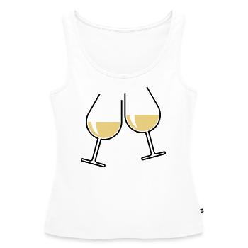 XZtwo Cadeaux populaires (bicolore) - Débardeur bio Premium Femme - blanc - Devant - AI Model Female 172 light (172cm)
