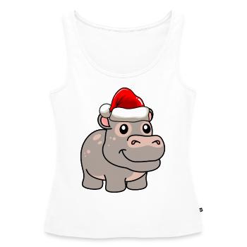 Nilpferd Weihnachten Comic - Frauen Premium Organic Tank Top - Weiß - Vorne - AI Model Female 172 light (172cm)
