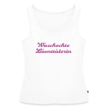 Woschechte Lovntolarin - Frauen Premium Organic Tank Top - Weiß - Vorne - AI Model Female 172 light (172cm)