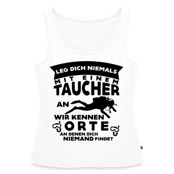 Taucher kennen Orte... - Frauen Premium Organic Tank Top - Weiß - Vorne - AI Model Female 172 light (172cm)