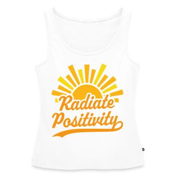 Strahlen Sie Positivität aus - Frauen Premium Organic Tank Top - Weiß - Vorne - AI Model Female 172 light (172cm)