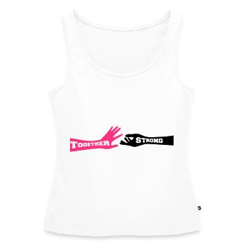 together strong - Frauen Premium Organic Tank Top - Weiß - Vorne - AI Model Female 172 light (172cm)