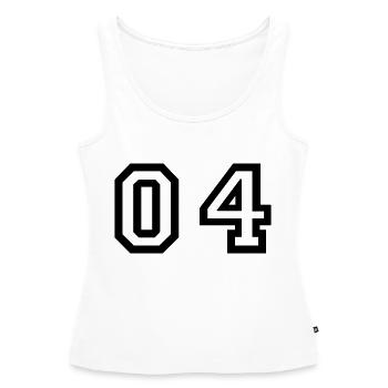 Nummer - 04 - Null vier - Frauen Premium Organic Tank Top - Weiß - Vorne - AI Model Female 172 light (172cm)