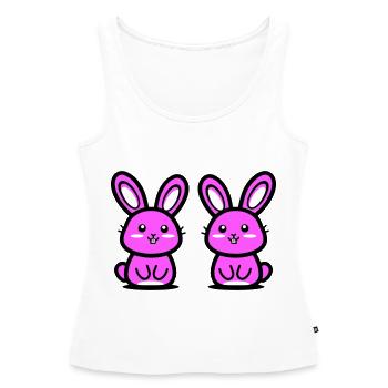 Lapin de Pâques Pâques - Débardeur bio Premium Femme - blanc - Devant - AI Model Female 172 light (172cm)