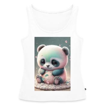 Bébé panda - Débardeur bio Premium Femme - blanc - Devant - AI Model Female 172 light (172cm)