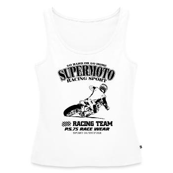 Supermoto - Frauen Premium Organic Tank Top - Weiß - Vorne - AI Model Female 172 light (172cm)