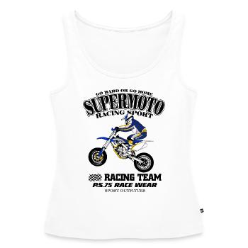 Supermoto - Frauen Premium Organic Tank Top - Weiß - Vorne - AI Model Female 172 light (172cm)