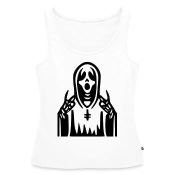 Prêtre Scream - Débardeur bio Premium Femme - blanc - Devant - AI Model Female 172 light (172cm)