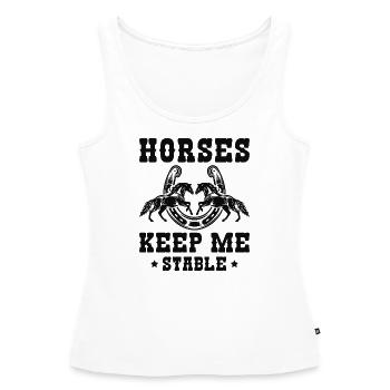 Horses Keep Me Stable - Women’s Premium Organic Tank top - white - Front - AI Model Female 172 light (172cm)