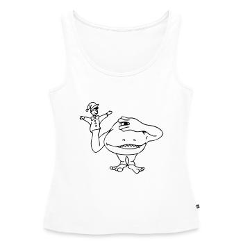"Kasperle"-Monster - weiss gefuellt - Frauen Premium Organic Tank Top - Weiß - Vorne - AI Model Female 172 light (172cm)