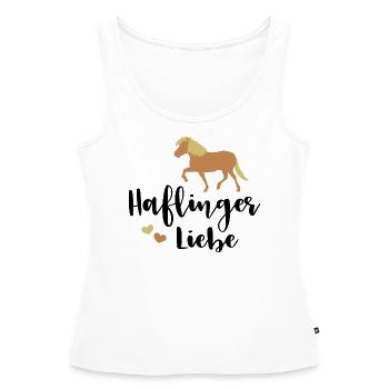 Haflingerliebe Haflinger - Frauen Premium Organic Tank Top - Weiß - Vorne - AI Model Female 172 light (172cm)