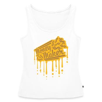 Tropfen Money Maker Selfmade - Frauen Premium Organic Tank Top - Weiß - Vorne - AI Model Female 172 light (172cm)