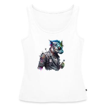 CS Cameleon, animal de la collection Cyber Squad - Débardeur bio Premium Femme - blanc - Devant - AI Model Female 172 light (172cm)