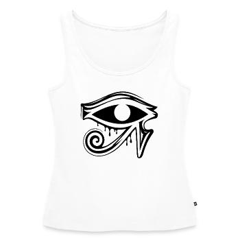 Symbole de l’œil d’Horus en Égypte - Débardeur bio Premium Femme - blanc - Devant - AI Model Female 172 light (172cm)