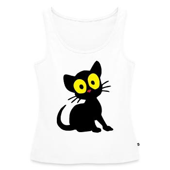 Chaton Georgie - Débardeur bio Premium Femme - blanc - Devant - AI Model Female 172 light (172cm)