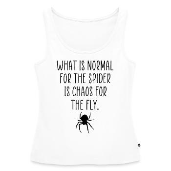 Spinnenchaos-Zitat - Frauen Premium Organic Tank Top - Weiß - Vorne - AI Model Female 172 light (172cm)