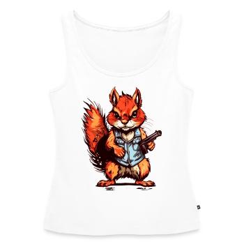 Eichhörnchen als bewaffneter Söldner - Frauen Premium Organic Tank Top - Weiß - Vorne - AI Model Female 172 light (172cm)