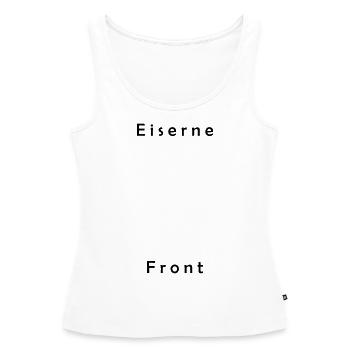Front d’Eiserne - Drei Pfeile - Débardeur bio Premium Femme - blanc - Devant - AI Model Female 172 light (172cm)
