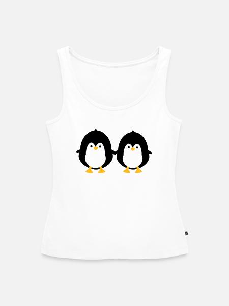 Zwei Pinguine - Frauen Premium Organic Tank Top - Weiß