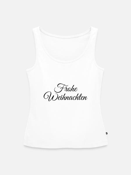 Frohe Weihnachten Kalligraphie - Frauen Premium Organic Tank Top - Weiß