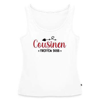 Cousinen Treffen 2025 Familientreffen Cousine - Frauen Premium Organic Tank Top - Weiß - Vorne - AI Model Female 172 light (172cm)