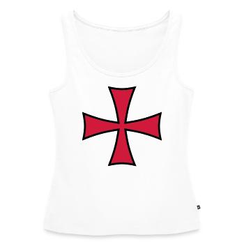 02 Templer Kreuz 2c - Frauen Premium Organic Tank Top - Weiß - Vorne - AI Model Female 172 light (172cm)
