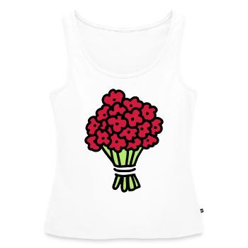 Bouquet 3 - Débardeur bio Premium Femme - blanc - Devant - AI Model Female 172 light (172cm)