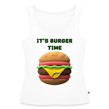 C’EST L’HEURE DU BURGER - Débardeur bio Premium Femme - blanc - Devant - AI Model Female 172 light (172cm)