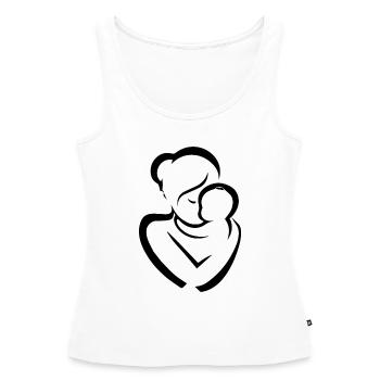 Mutter mit Kind Silhouette - Frauen Premium Organic Tank Top - Weiß - Vorne - AI Model Female 172 light (172cm)