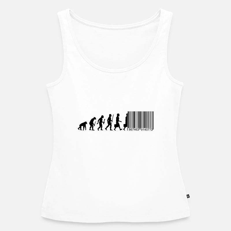 Evolution Code à barres Numérisation - Débardeur bio Premium Femme - blanc