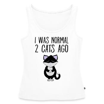 I Was Normal 2 Cats Ago - Débardeur bio Premium Femme - blanc - Devant - AI Model Female 172 light (172cm)