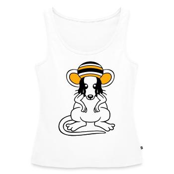 Maus Raggae Jamaika Hut Rasta Locken Chill Mütze - Frauen Premium Organic Tank Top - Weiß - Vorne - AI Model Female 172 light (172cm)