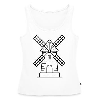 Icône du moulin à vent - Débardeur bio Premium Femme - blanc - Devant - AI Model Female 172 light (172cm)
