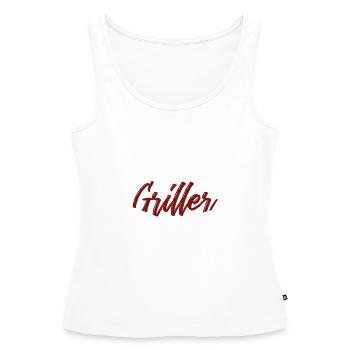 serial griller - Women’s Premium Organic Tank top - white - Front - AI Model Female 172 light (172cm)