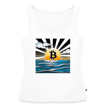 Crépuscule du Bitcoin - Débardeur bio Premium Femme - blanc - Devant - AI Model Female 172 light (172cm)