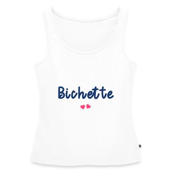 bichette - Débardeur bio Premium Femme - blanc - Devant - AI Model Female 172 light (172cm)