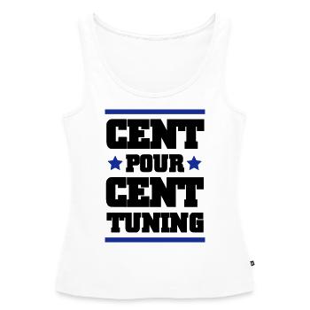 CENT POUR CENT TUNING - Débardeur bio Premium Femme - blanc - Devant - AI Model Female 172 light (172cm)